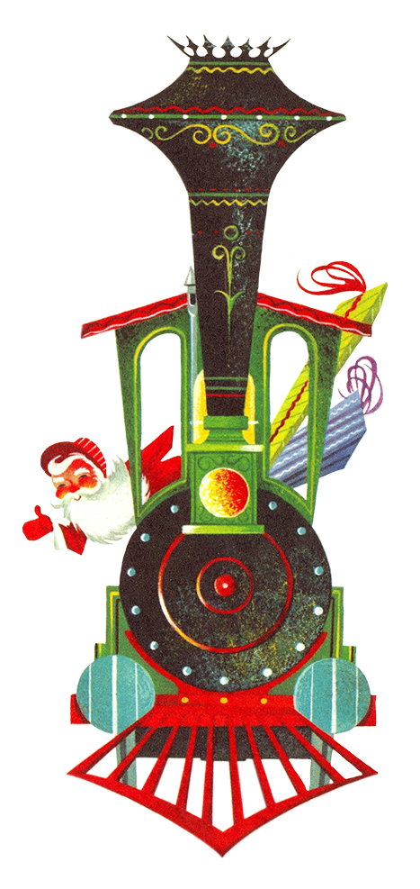 Vintage graphic of Christmas train