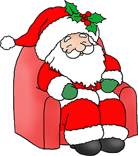 Santa Claus in armchair resting