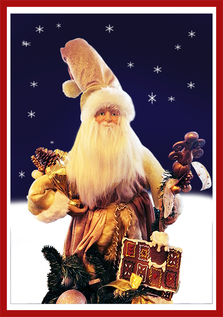 Santa with presents printable card