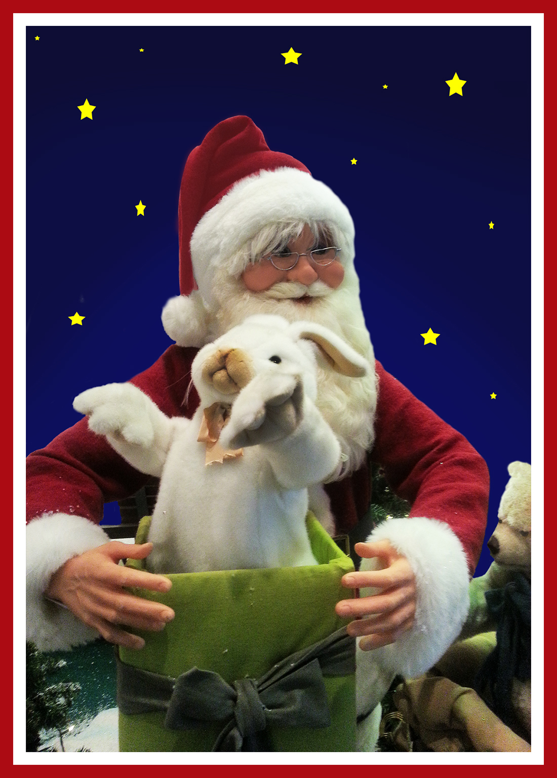 Father Christmas with a bunny