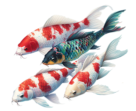 drawing shoal of Koi fish clipart