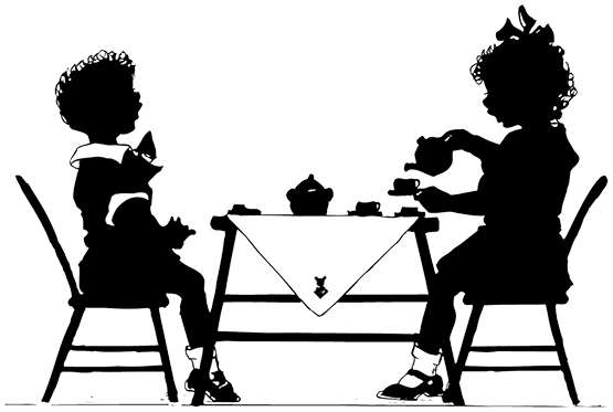 children's tea party silhouette
