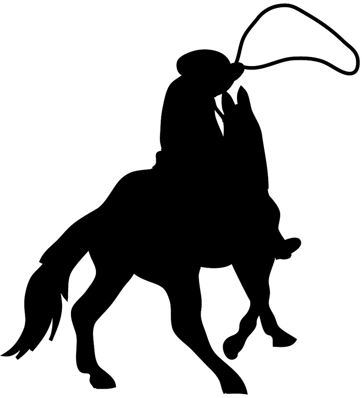 Cowboy on horse with lasso