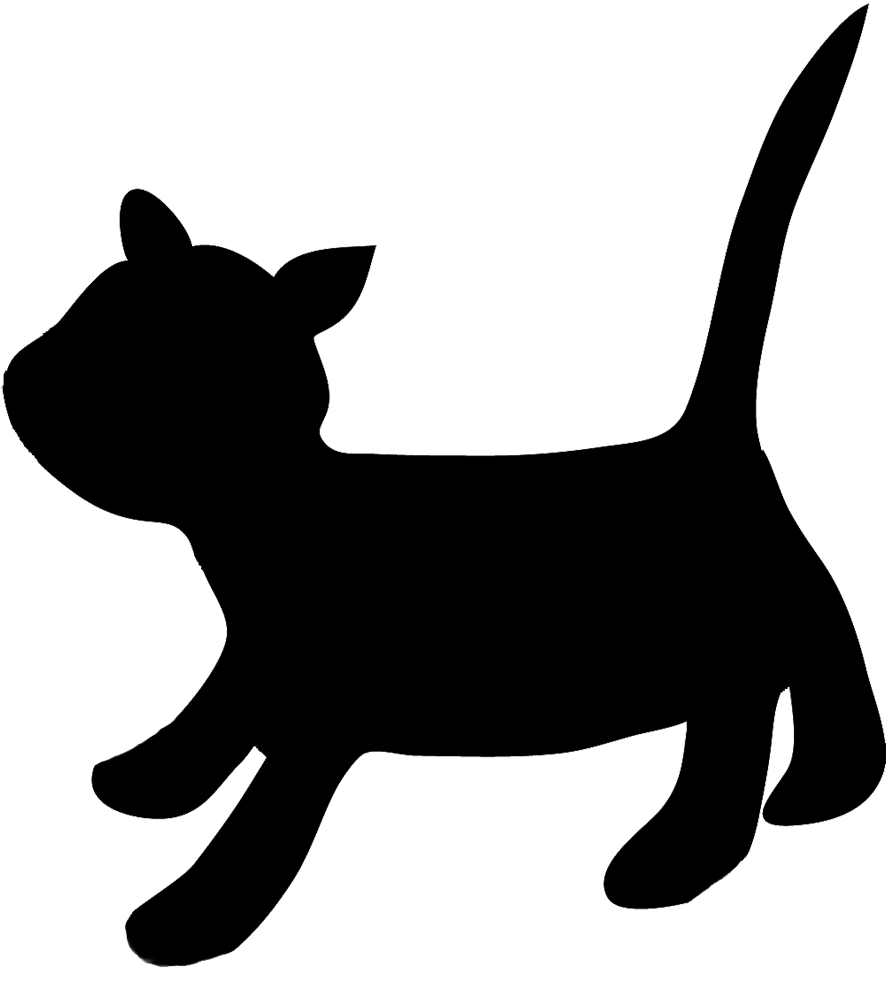 cat silhouette running kitten