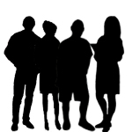 silhouettes of people together