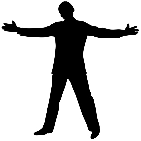 silhouette clipart male open gesture