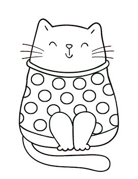 simple cat coloring page