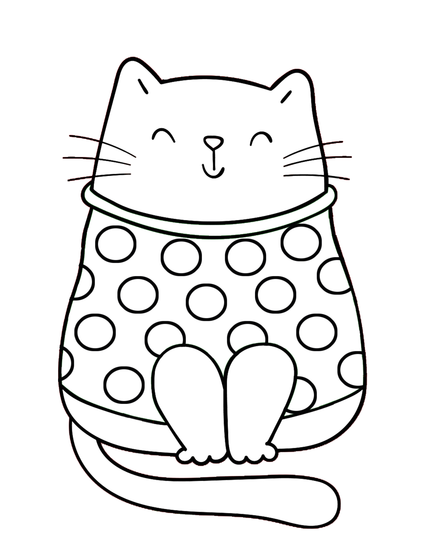 kids coloring pages sleeping cat