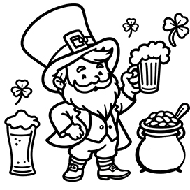 simple coloring page for kids St. Patrick's day