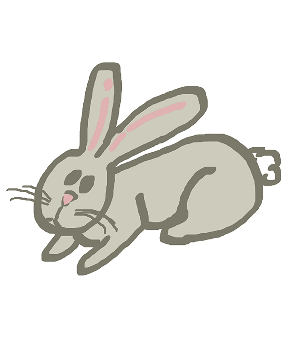 Grey Easter rabbit