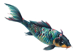 single black koi fish clipart