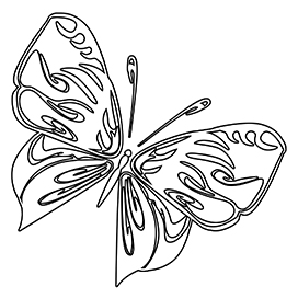 flying butterfly coloring page