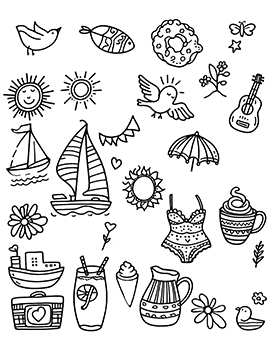 small motives summer coloring page