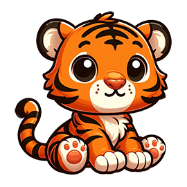 small cute tiger clipart