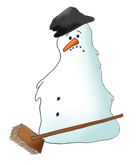 melting snowman clipart