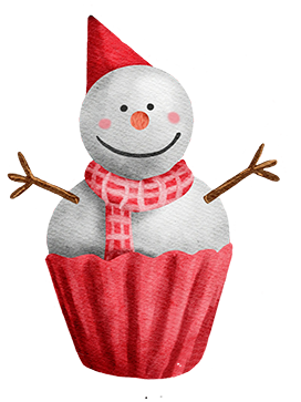 snowman cup cake clipart