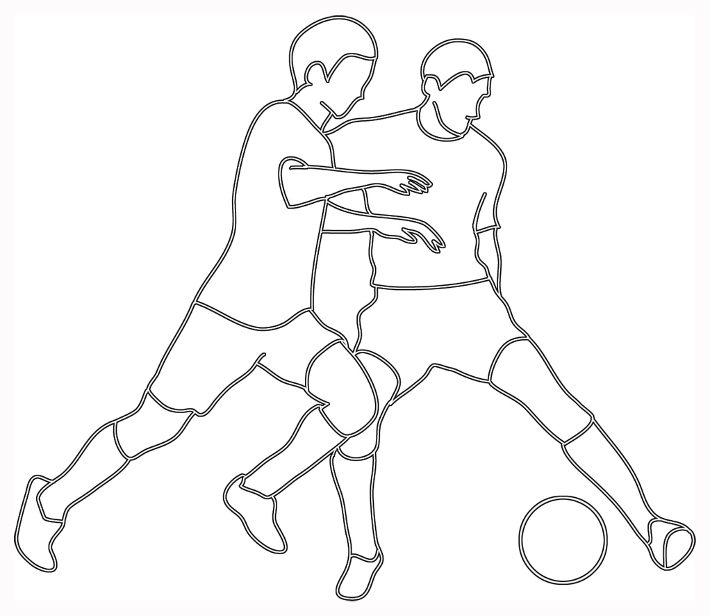 soccer clipart two players ball