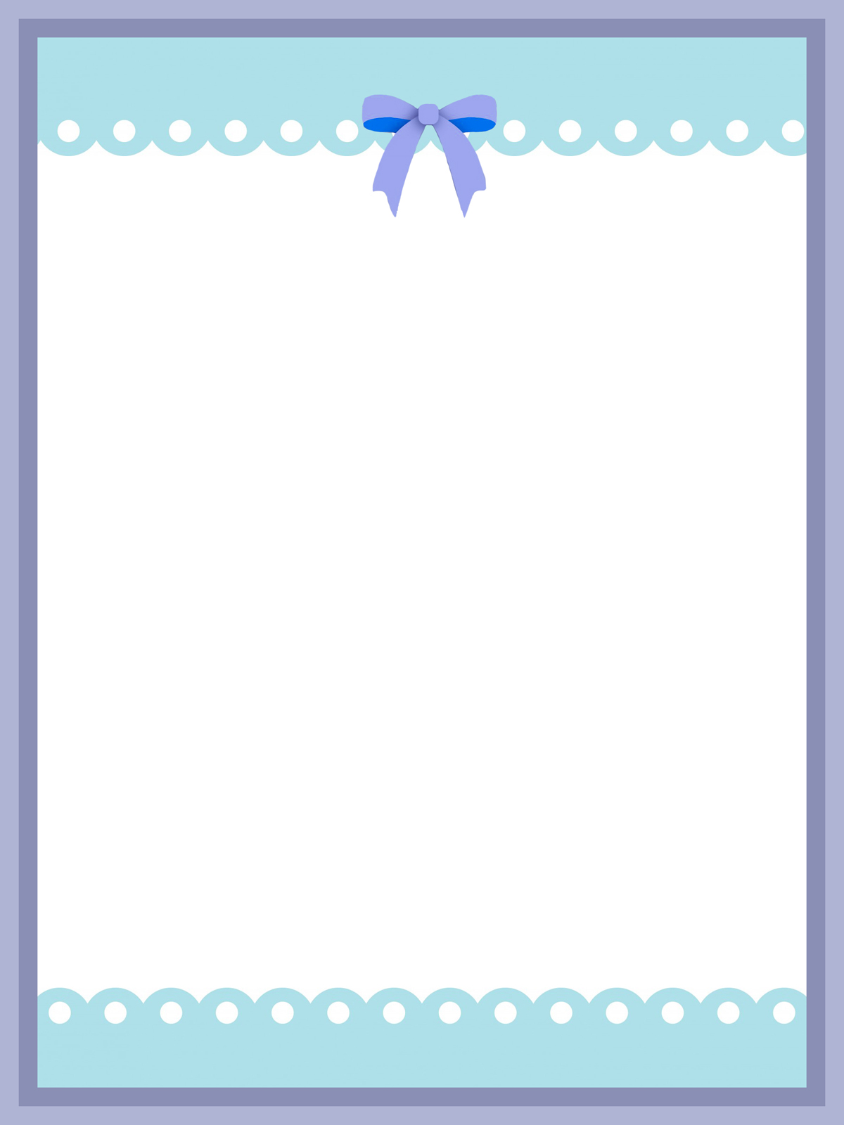 soft blue frame with blue bow