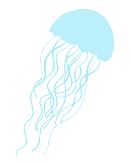 soft blue jellyfish clipart