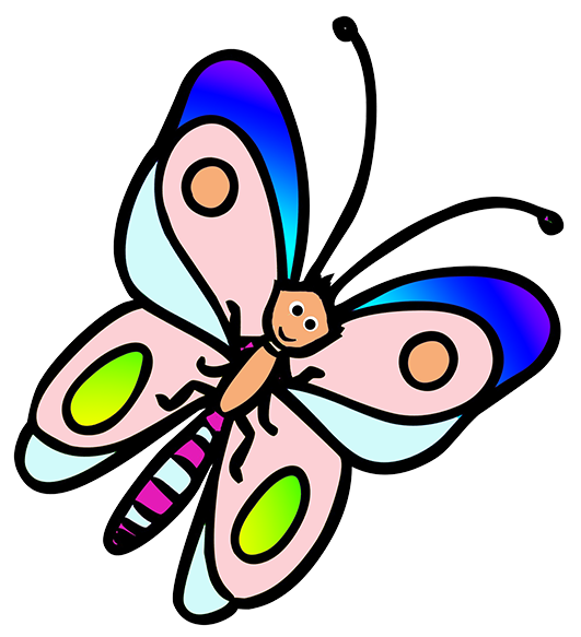 butterfly cartoon with soft colors