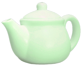 soft green teapot clipart