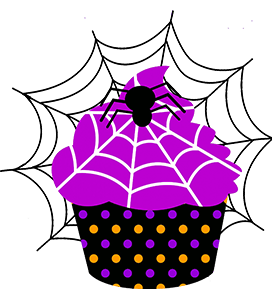spider cup cake clipart