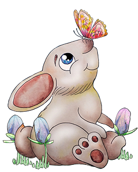 Easter bunny with butterfly