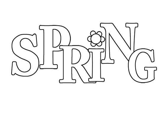 spring coloring with letters
