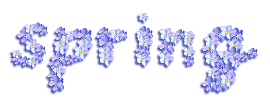 spring text with flowers