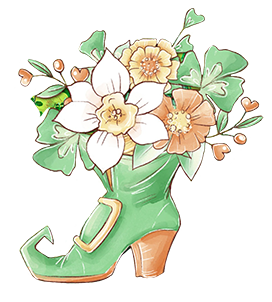 leprechaun boot with flowers