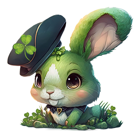 St. Patrick's Day bunny with shamrock