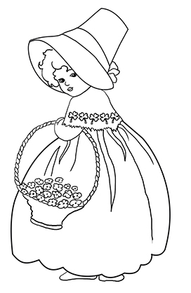 St. Patrick's day coloring page girl