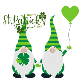 St. Patrick's day gnomes clipart