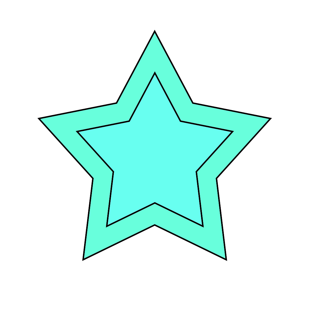 turquoise star graphic