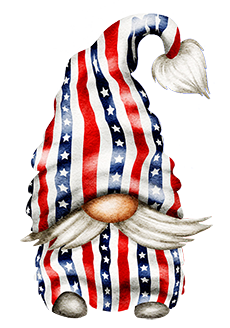 stars and stripes gnome for 4th of July