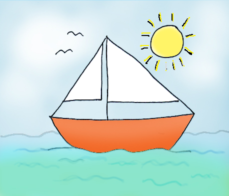 summer graphics sailboat