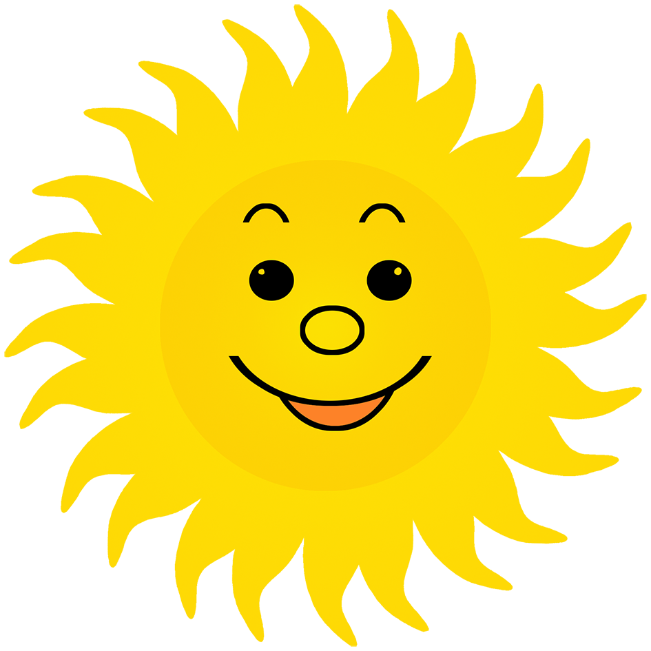 sun clipart lots of rays smiling