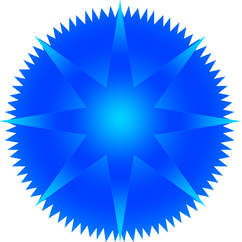 blue star with rays