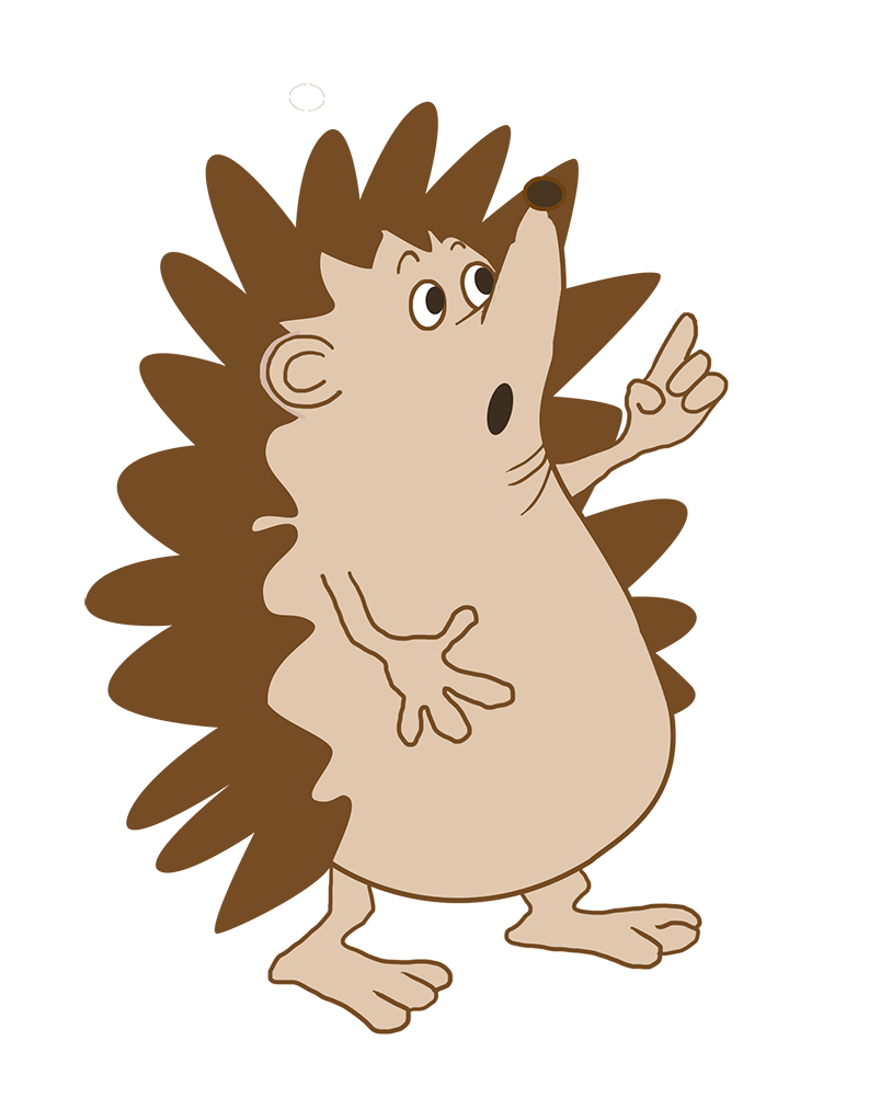 surprised cartoon hedgehog caracter