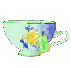 tea cup clipart watercolor