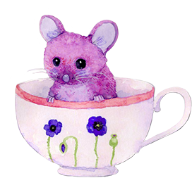 tea cup illustration with mouse