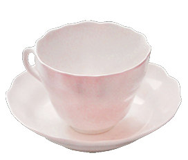 pink tea cup