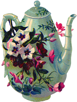 tea pot with flowers