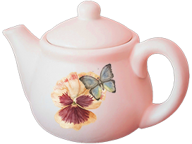 teapot flower butterfly decoration