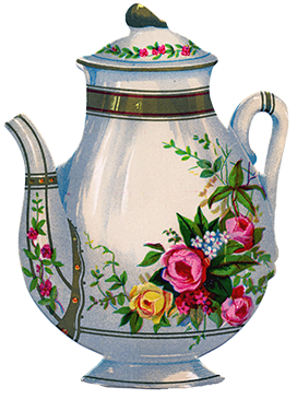 teapot vintage with roses