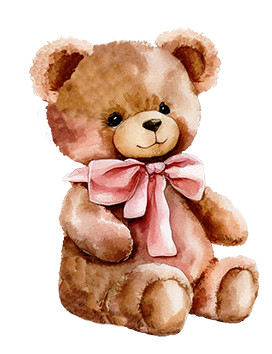 Teddy bear clipart watercolor