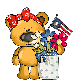 Teddy bear flowers 4th of July