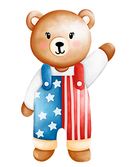 Teddy bear dressed for 4th of July