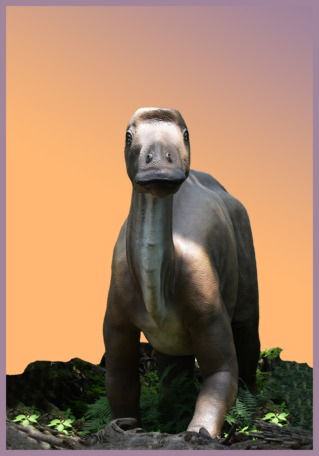 long neck dinosaur invitation template