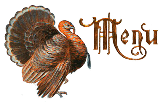 Thanksgiving menu card with turkey 